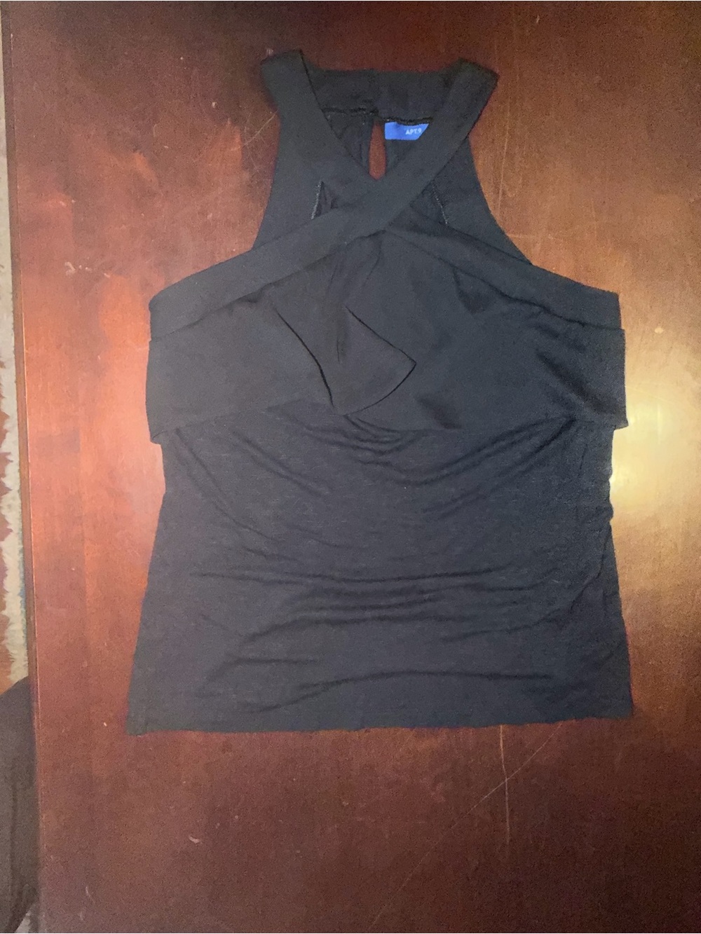 Apt. 9 navy blue Cross-Front Halter Tank